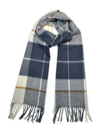 Shanlin 100% Australian Merino Wool Plaid Scarf for Men & Women – Soft, Warm, Lightweight Winter Wrap with Fringe
