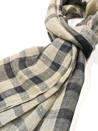 Shanlin Unisex Natural Color 100% Linen Scarves for Men and Women