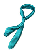 Shanlin Floral Pattern Solid Color Silk Feel Square Scarves (27.5"X27.5")