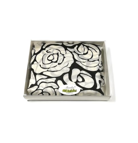 Shanlin Silk Feel Long Satin Patterned & Solid Color Scarves for Women in Gift Box