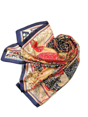 Shanlin Silk Feel Long Floral Satin Scarves for Women in Gift Box