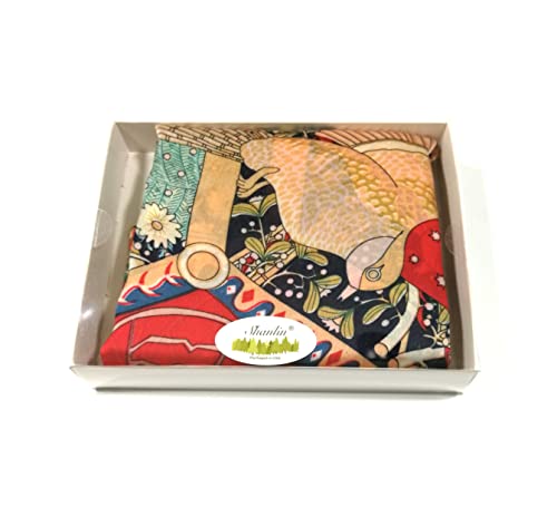 Shanlin Silk Feel Long Floral Satin Scarves for Women in Gift Box