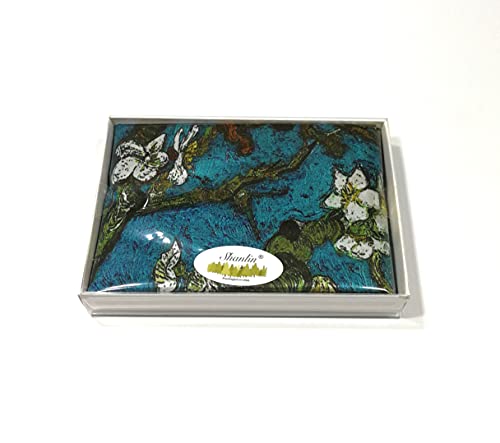 Shanlin Unisex 100% Mulberry Silk Square Scarf in Gift Box (21”x21”)