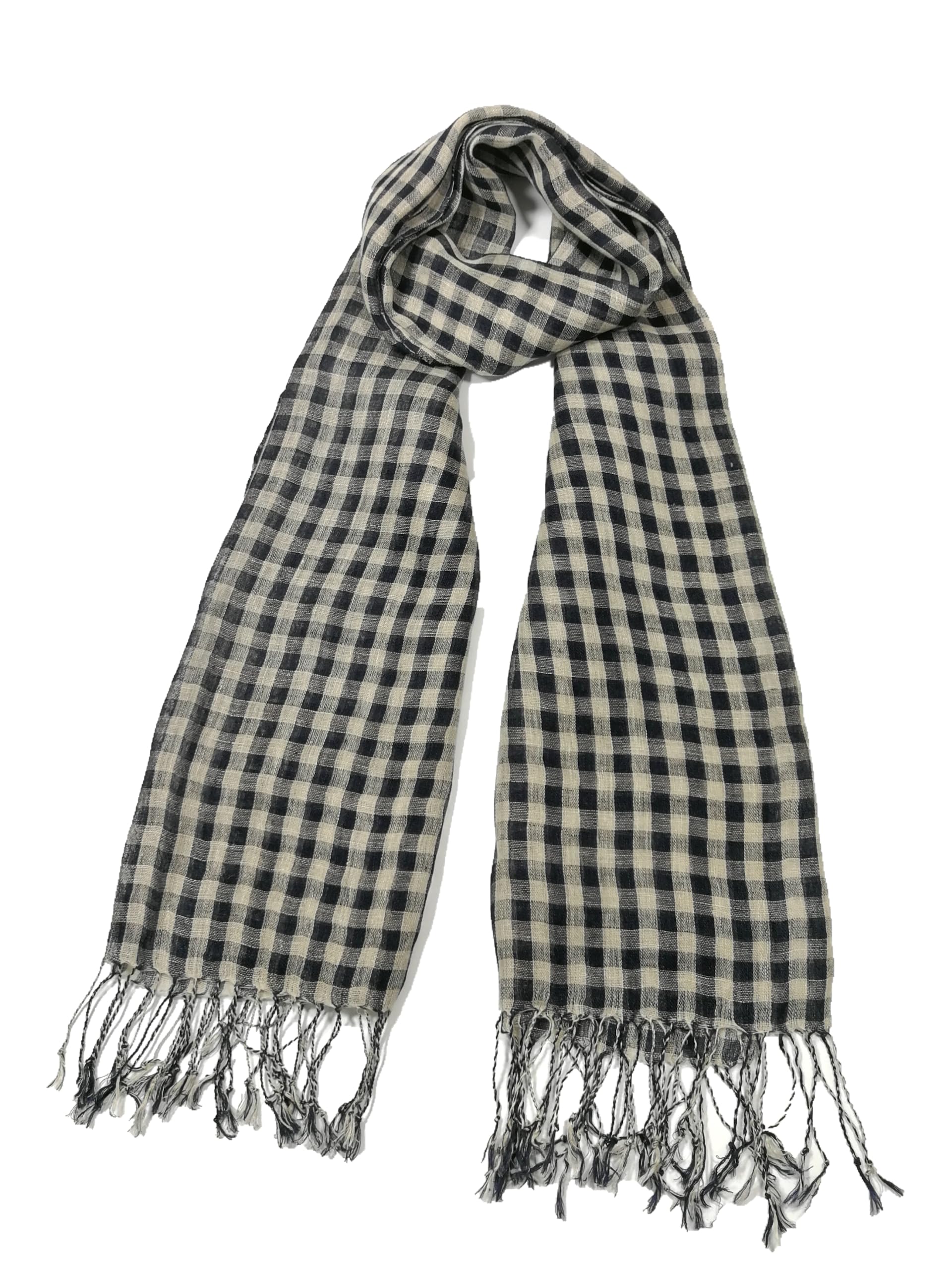 Shanlin Unisex Natural Color 100% Linen Scarves for Men and Women