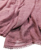 Shanlin Cotton Blend Solid Color Scarves with Elegant Lace Edge for Women