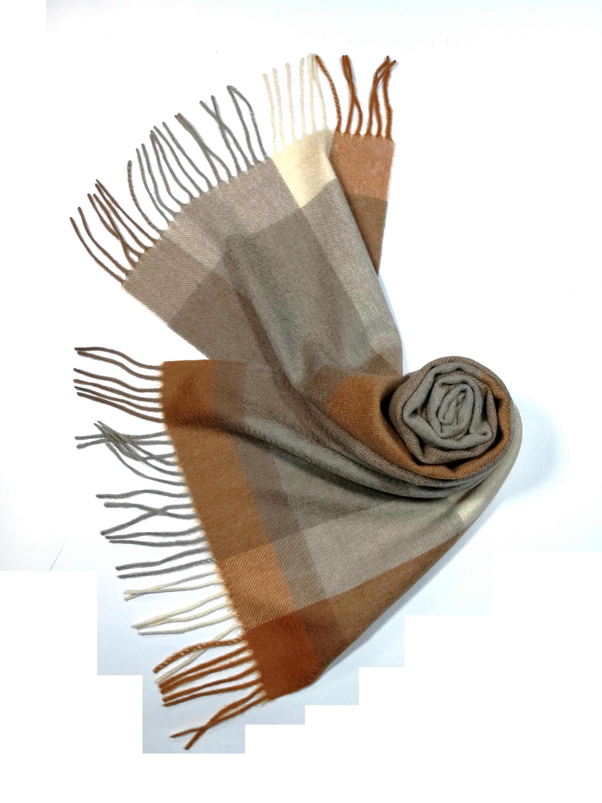 Shanlin 100% Cashmere Ultra Soft Solid & Plaid Scarf for Men & Women with Gift Box