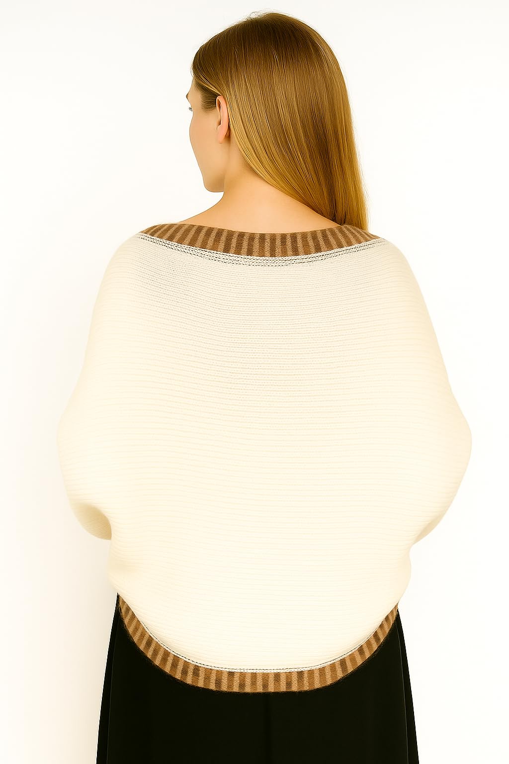 Shanlin Versatile Rainbow Hem Knit Cocoon Cardigan Sweater Shawl