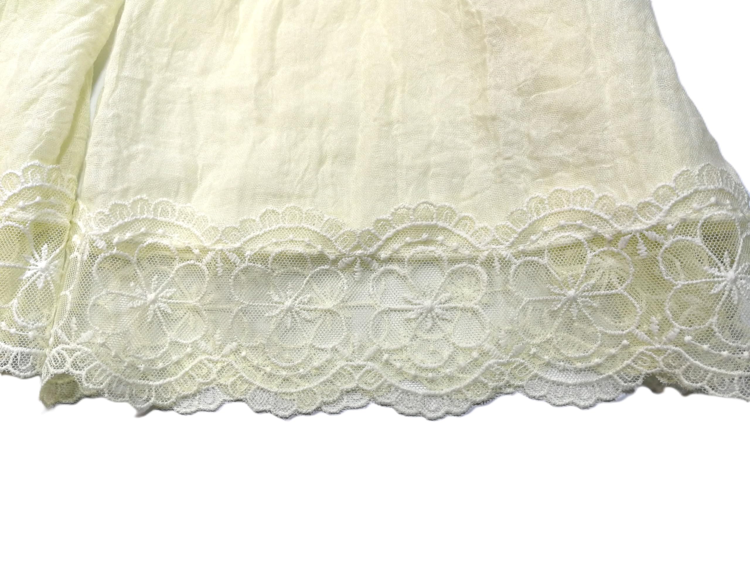 Shanlin Cotton Blend Solid Color Scarves with Elegant Lace Edge for Women