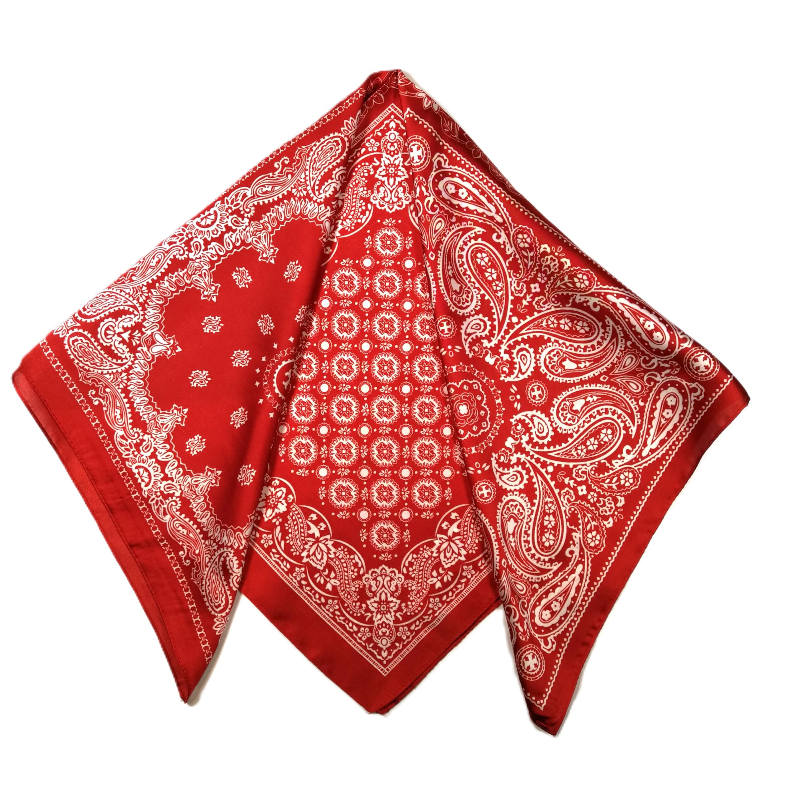Shanlin Silk Feel Pattern Square Scarves 27" X 27" (Polka Dots)