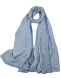 Shanlin Cotton Blend Solid Color Scarves with Elegant Lace Edge for Women