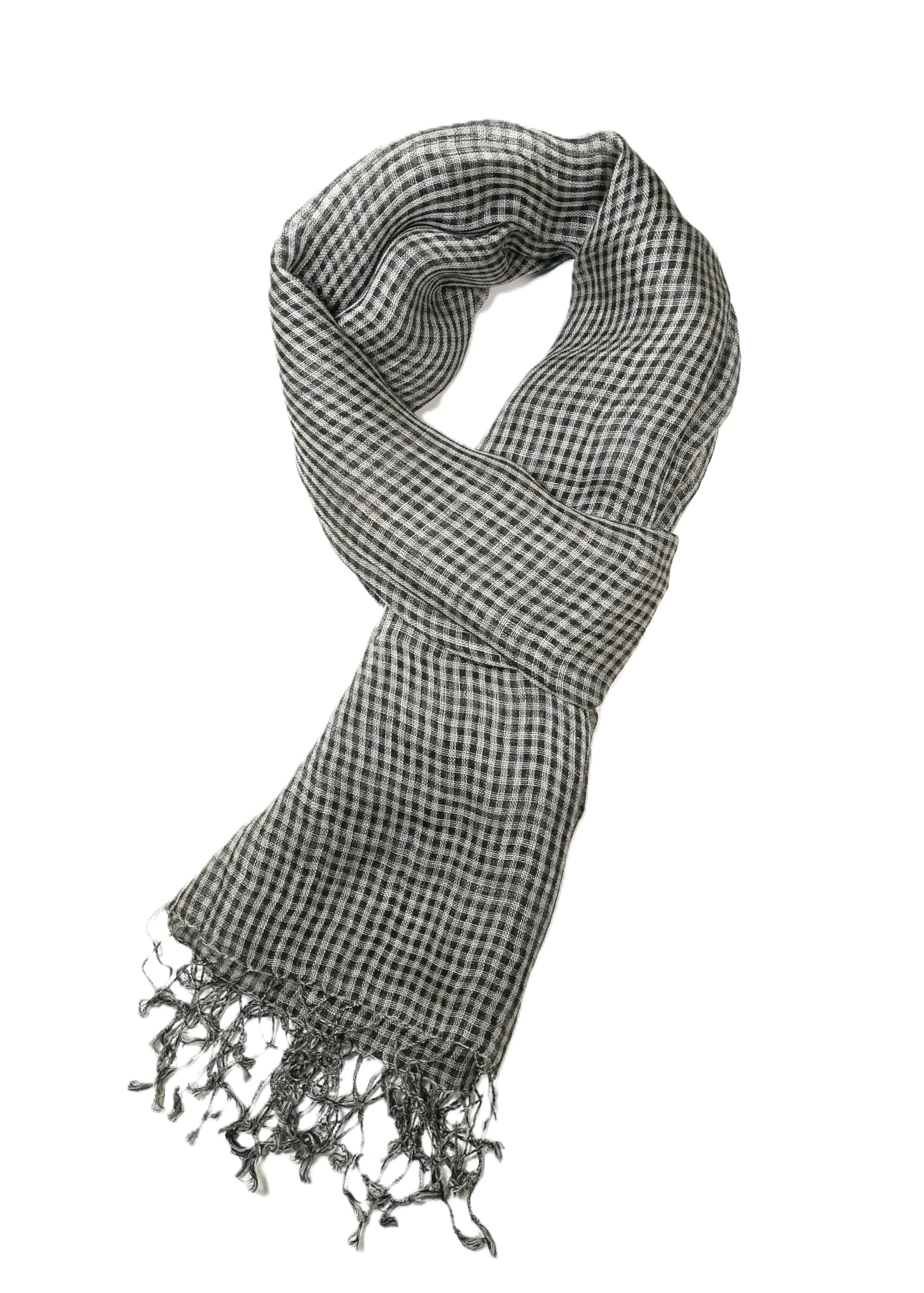 Shanlin Unisex Natural Color 100% Linen Scarves for Men and Women