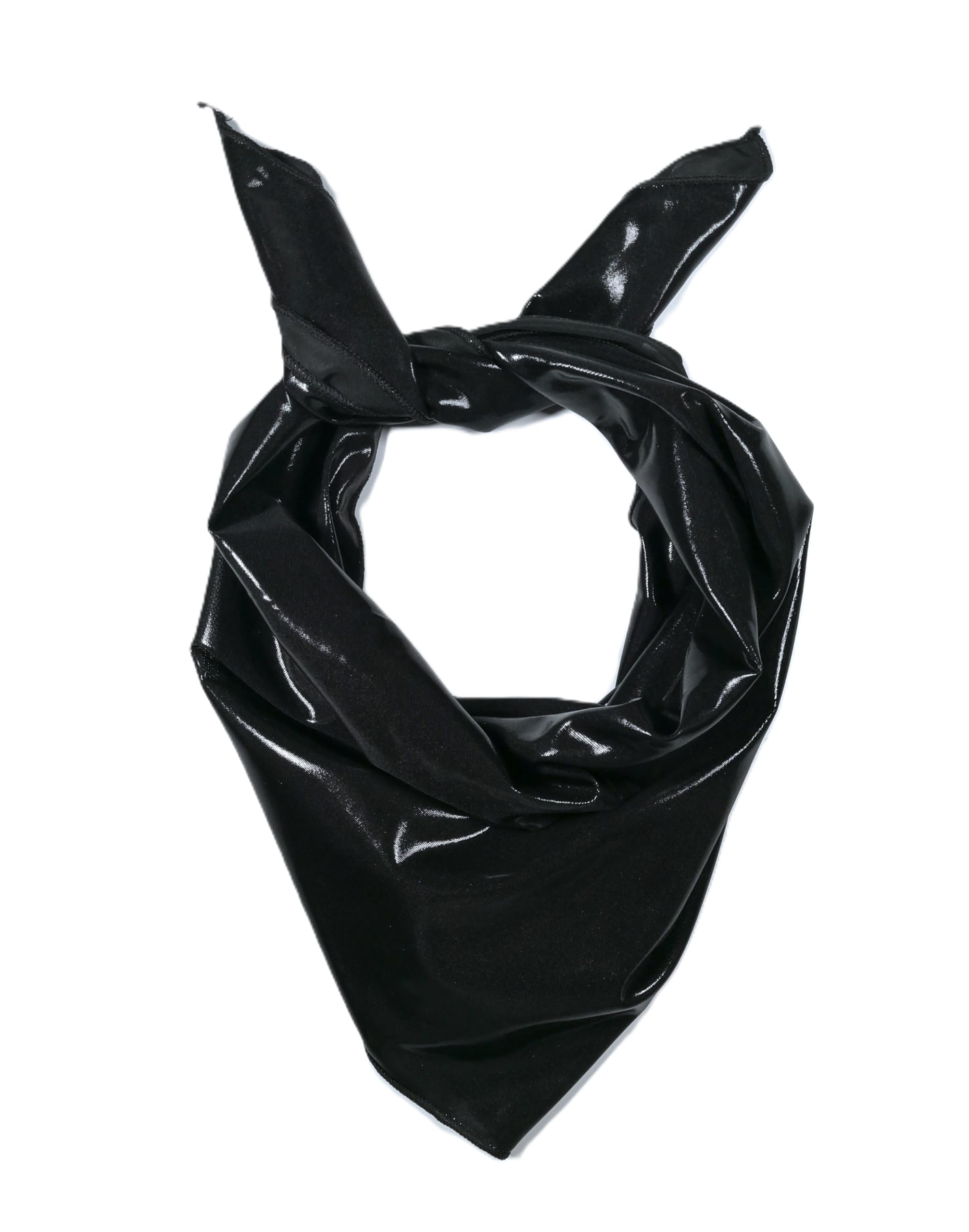 Shanlin Metallic Headscarf Futuristic Galaxy-Inspired Wrap Y2K Bandana Hip Hop Square Scarf for Women & Men
