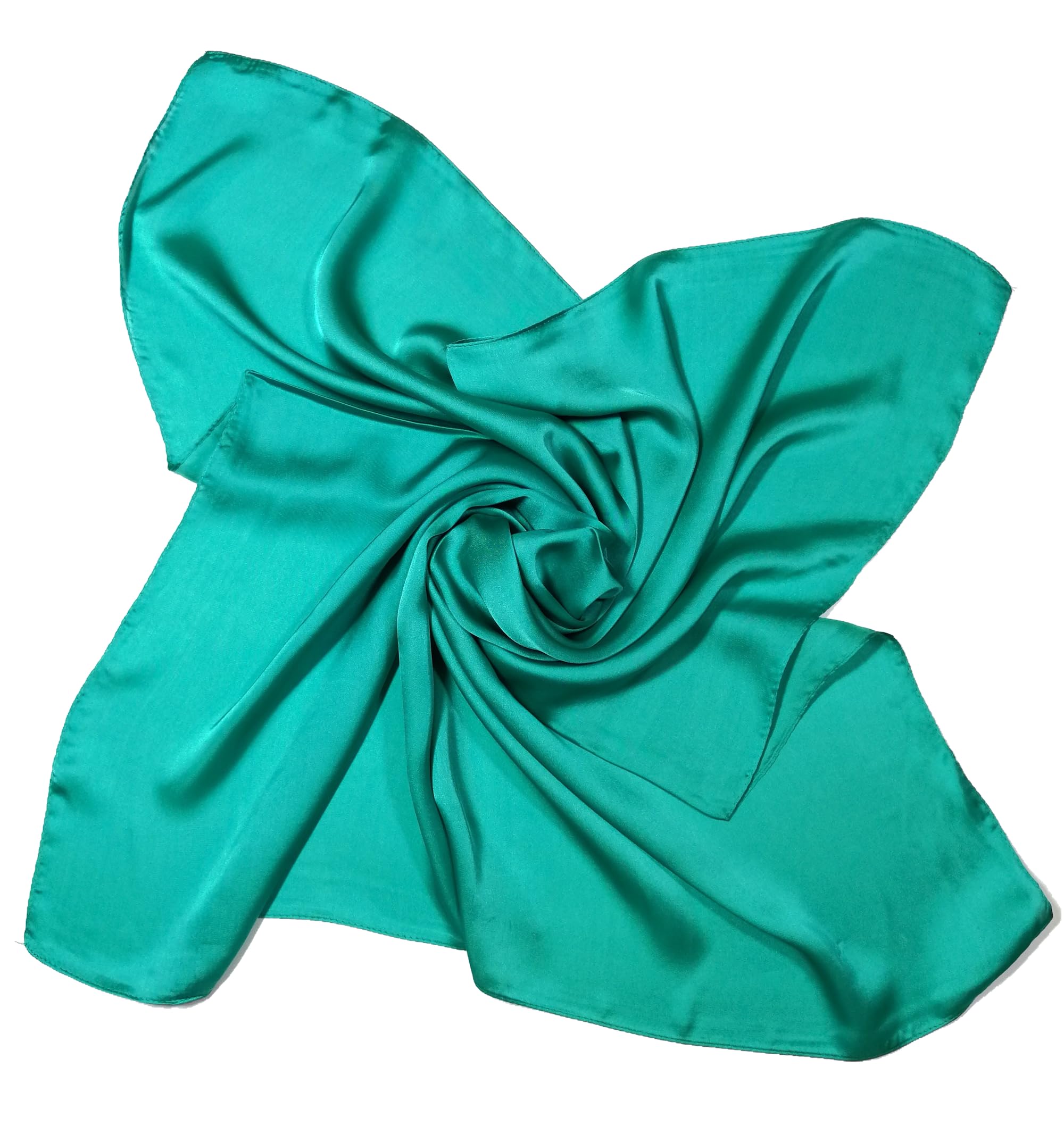 Shanlin Silk Feel Pattern Square Scarves 27" X 27"(Solid Color)