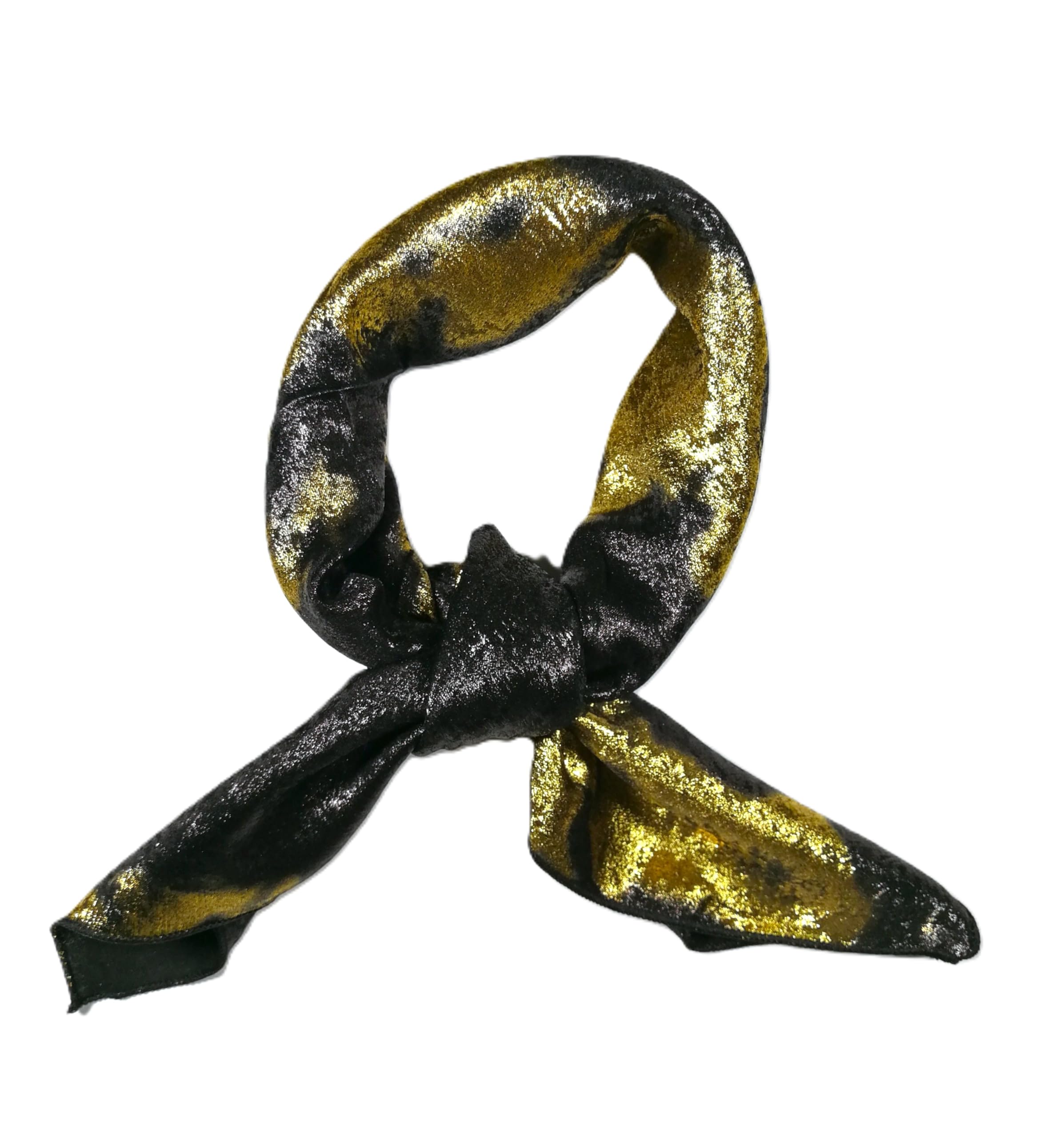 Shanlin Metallic Headscarf Futuristic Galaxy-Inspired Wrap Y2K Bandana Hip Hop Square Scarf for Women & Men