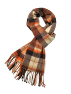 Shanlin 100% Australian Merino Wool Plaid Scarf for Men & Women – Soft, Warm, Lightweight Winter Wrap with Fringe