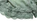 Shanlin Cotton Blend Solid Color Scarves with Elegant Lace Edge for Women