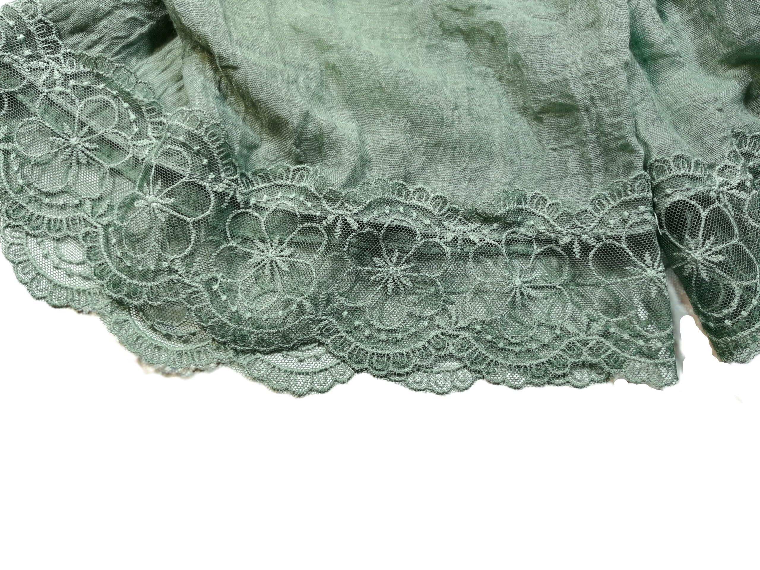 Shanlin Cotton Blend Solid Color Scarves with Elegant Lace Edge for Women