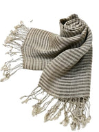 Shanlin Unisex Natural Color 100% Linen Scarves for Men and Women