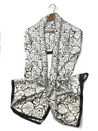 Shanlin Silk Feel Long Satin Patterned & Solid Color Scarves for Women in Gift Box