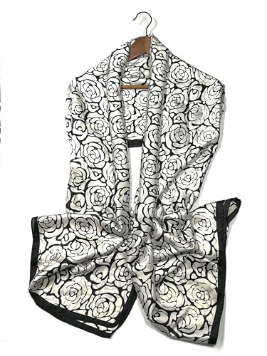 Shanlin Silk Feel Long Satin Patterned & Solid Color Scarves for Women in Gift Box