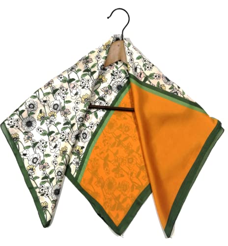 Shanlin Silk Feel Pattern Square Scarves 27" X 27"
