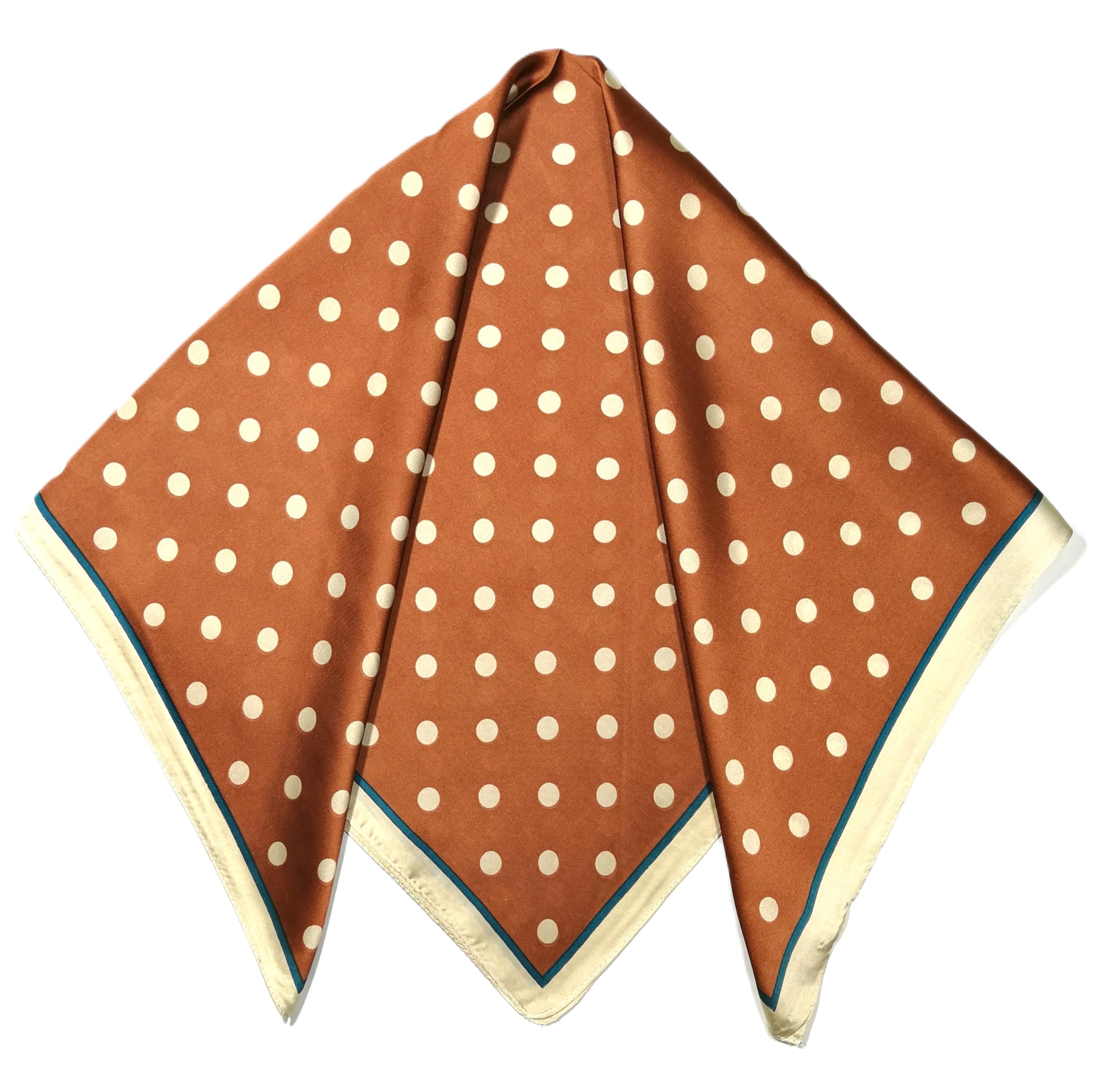 Shanlin Silk Feel Pattern Square Scarves 27" X 27" (Polka Dots)