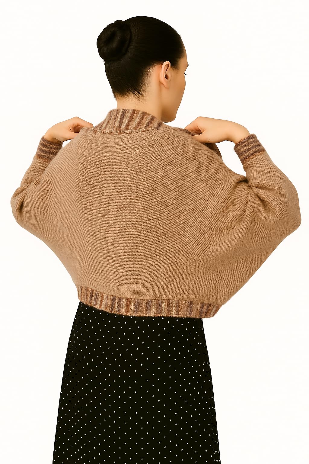 Shanlin Versatile Rainbow Hem Knit Cocoon Cardigan Sweater Shawl