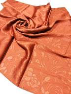 Shanlin Floral Pattern Solid Color Silk Feel Square Scarves (27.5"X27.5")