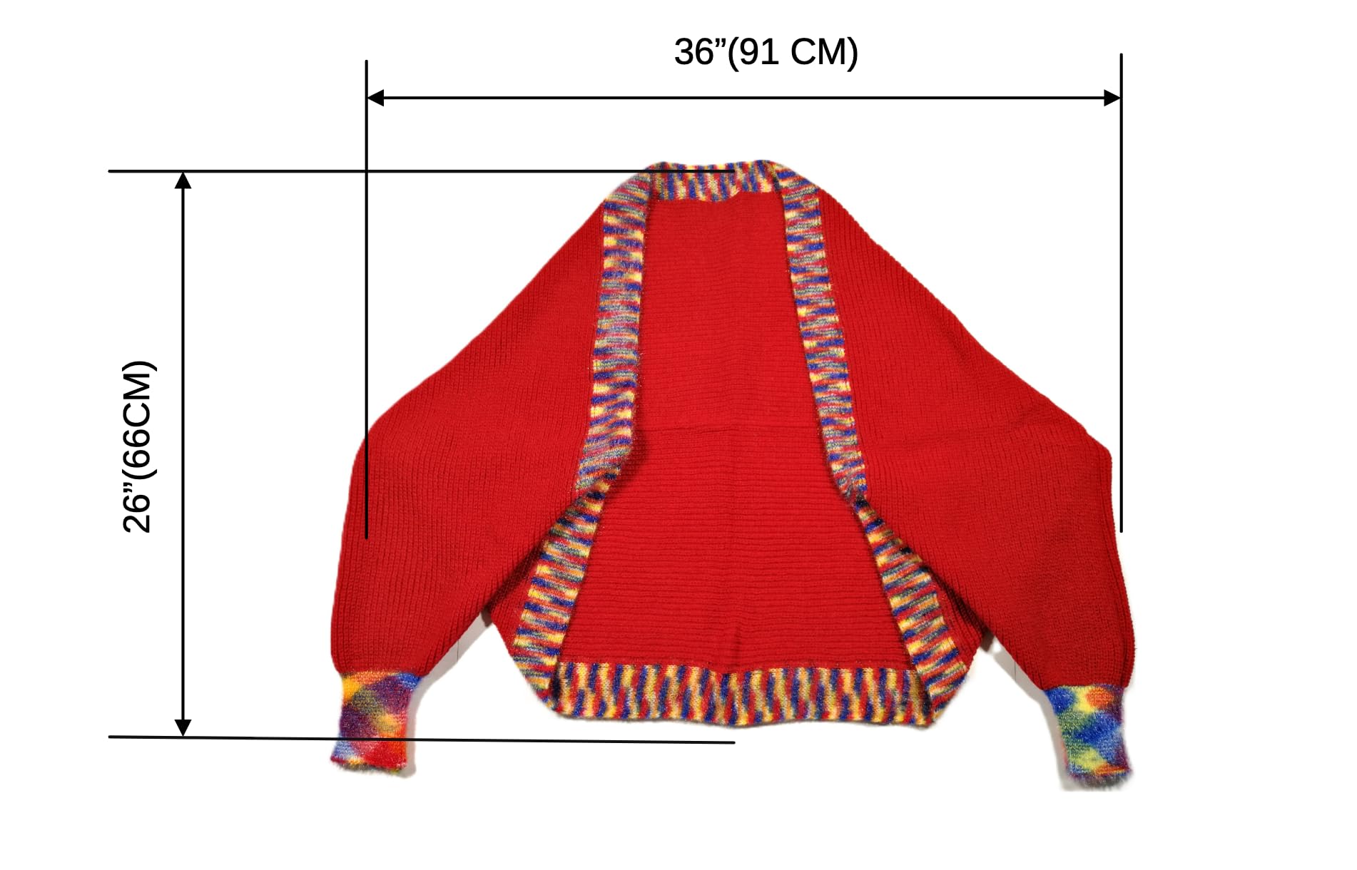 Shanlin Versatile Rainbow Hem Knit Cocoon Cardigan Sweater Shawl