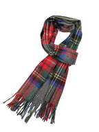Shanlin 100% Australian Merino Wool Plaid Scarf for Men & Women – Soft, Warm, Lightweight Winter Wrap with Fringe