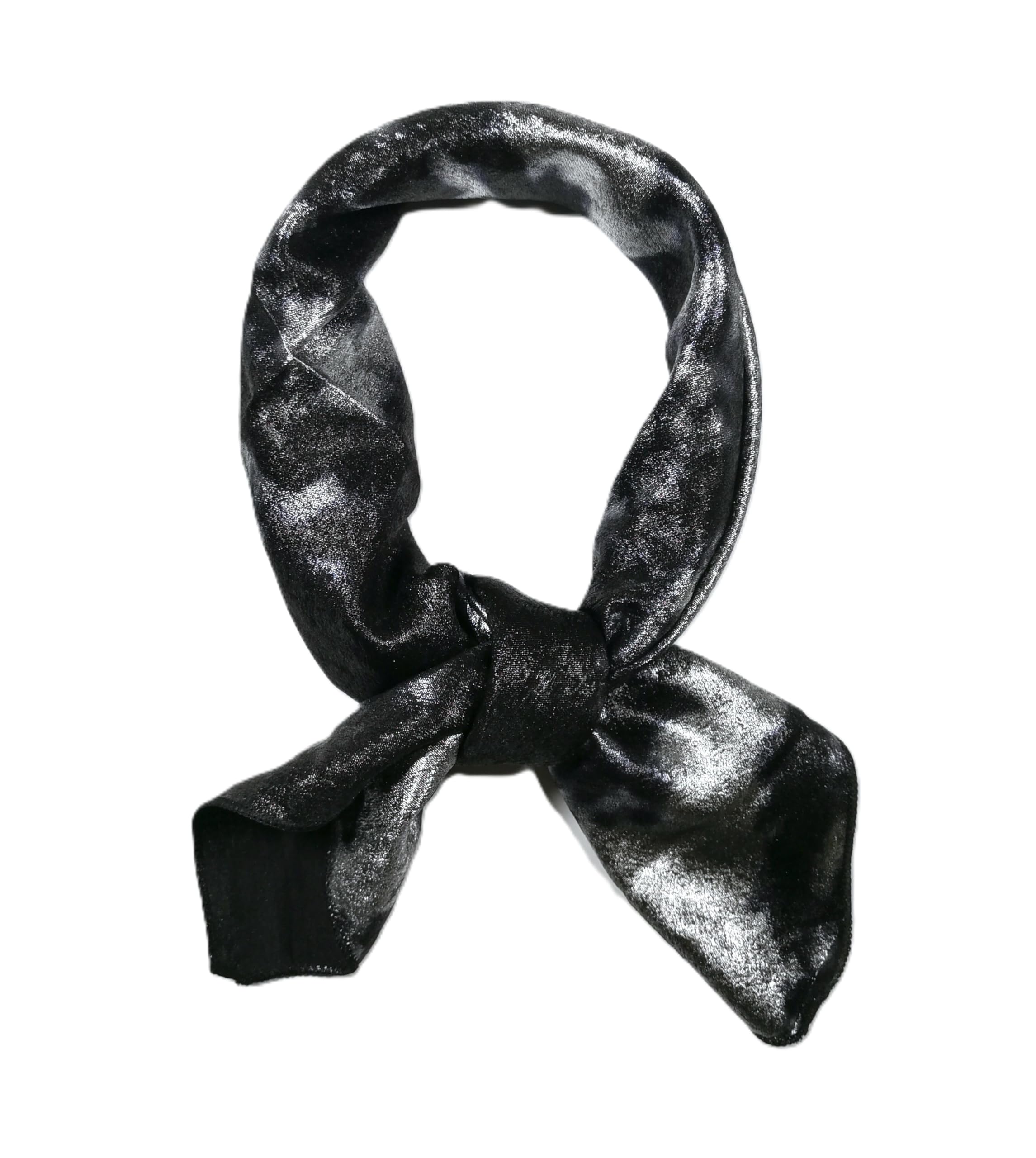 Shanlin Metallic Headscarf Futuristic Galaxy-Inspired Wrap Y2K Bandana Hip Hop Square Scarf for Women & Men