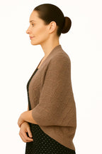 Shanlin Rhombus-Shaped Hollow Pattern Cocoon Cardigan Sweater Shawl