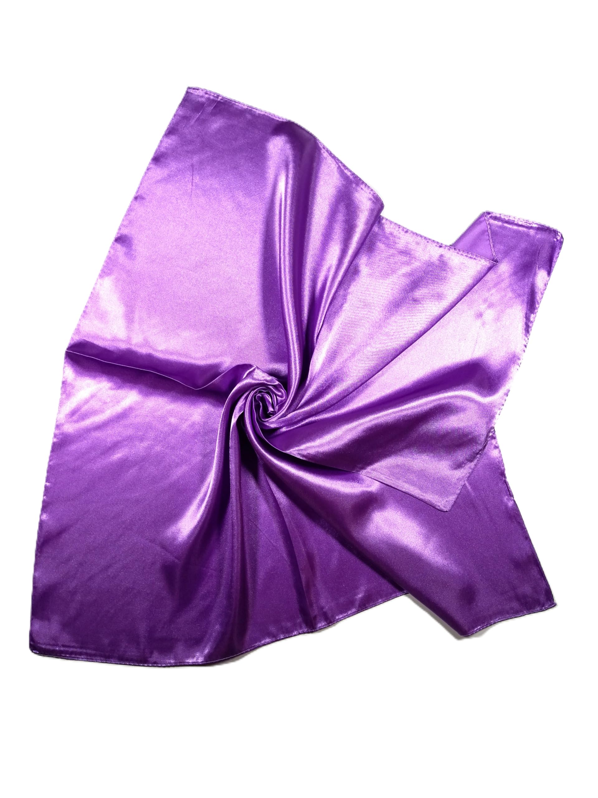 Shanlin Solid Color Silk Feel Satin Square Scarf Bandanas (23.5"X23.5")
