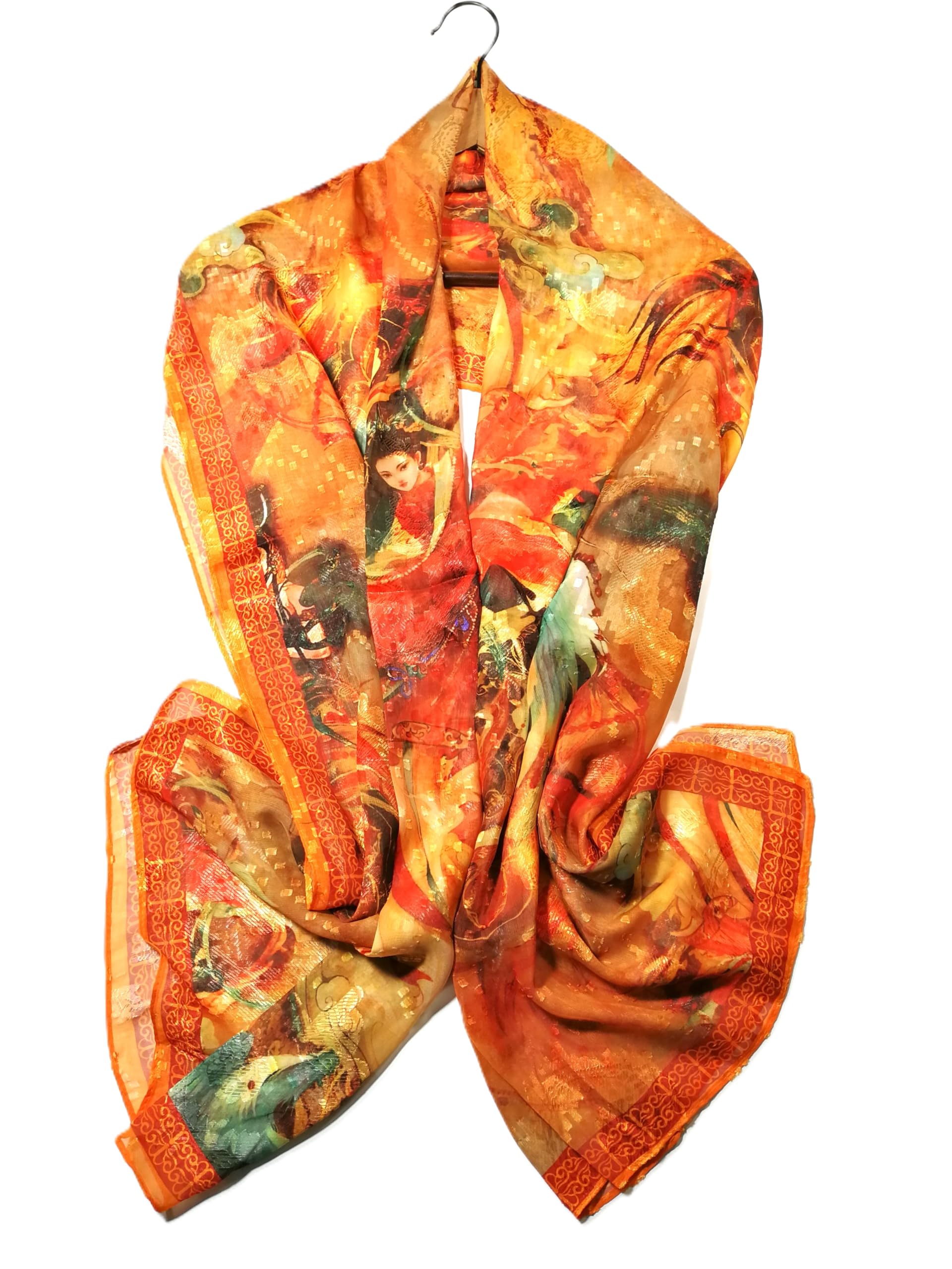 Shanlin Elegant Semi-Transparent Jacquard Scarf – Soft Lightweight Wrap for Formal Events, 70x180cm