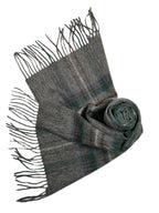 Shanlin 100% Australian Merino Wool Plaid Scarf for Men & Women – Soft, Warm, Lightweight Winter Wrap with Fringe