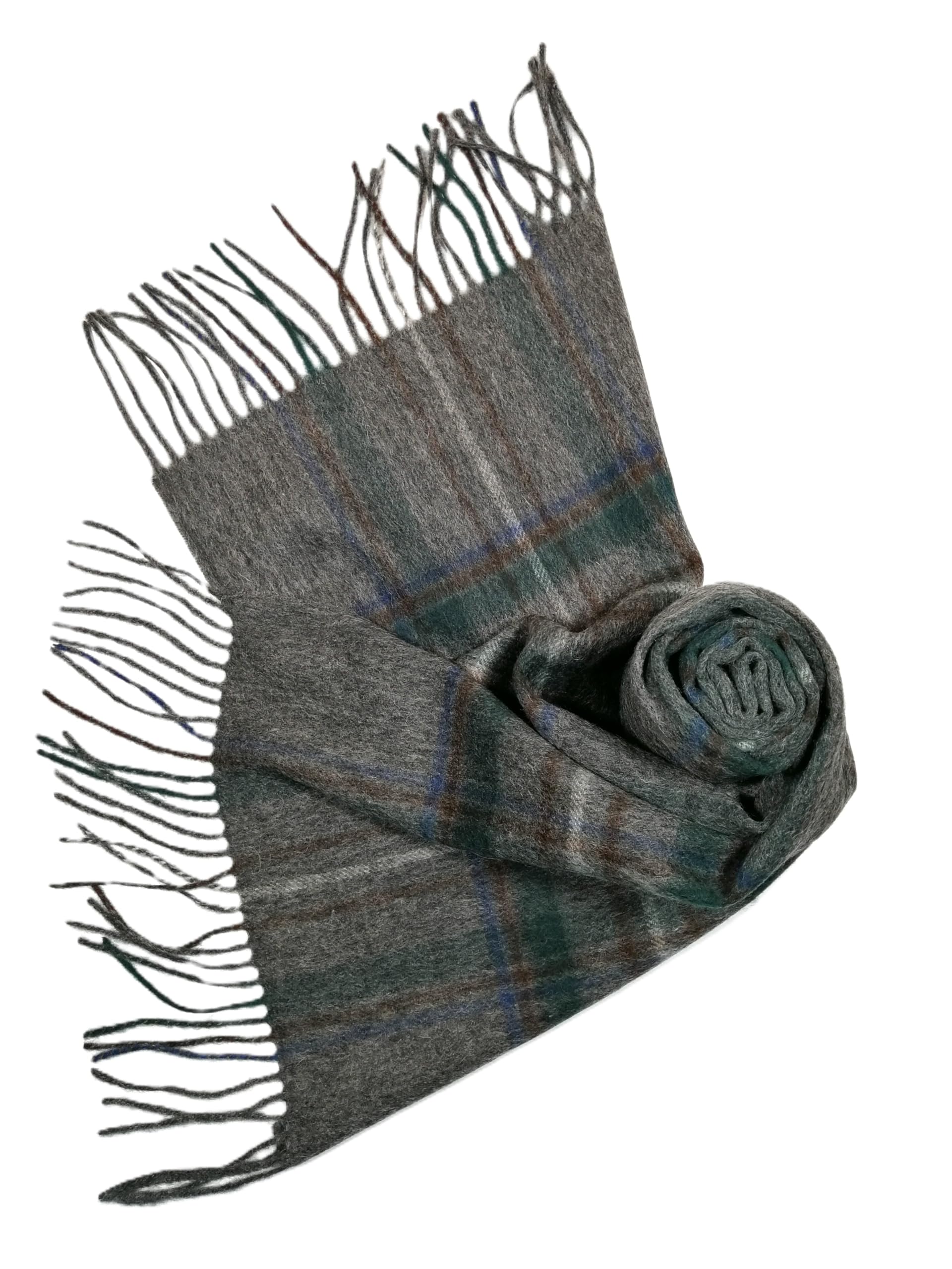 Shanlin 100% Australian Merino Wool Plaid Scarf for Men & Women – Soft, Warm, Lightweight Winter Wrap with Fringe