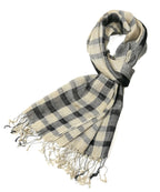 Shanlin Unisex Natural Color 100% Linen Scarves for Men and Women