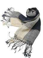 Shanlin Unisex Natural Color 100% Linen Scarves for Men and Women