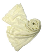 Shanlin Cotton Blend Solid Color Scarves with Elegant Lace Edge for Women