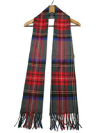 Shanlin 100% Australian Merino Wool Plaid Scarf for Men & Women – Soft, Warm, Lightweight Winter Wrap with Fringe