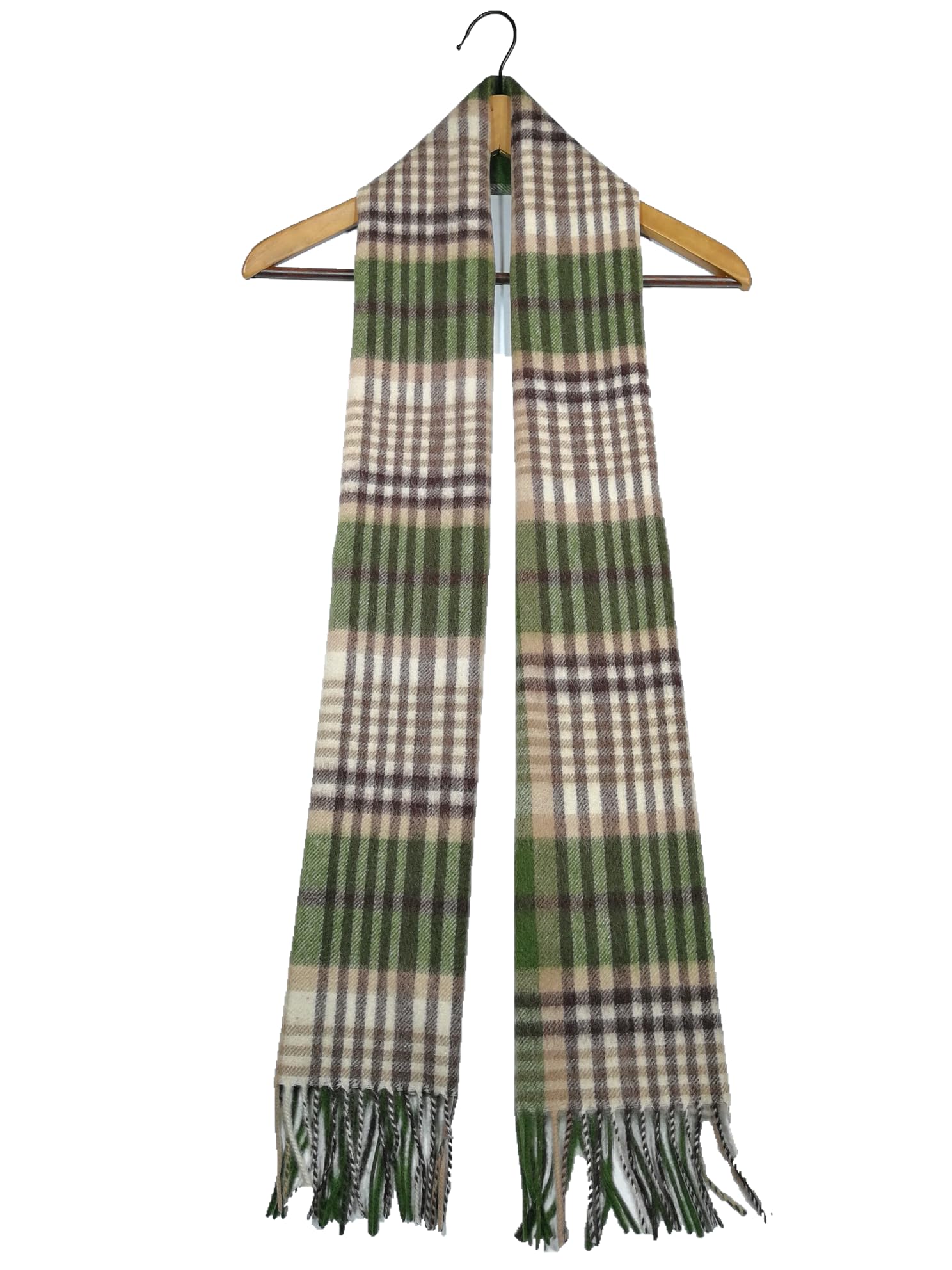 Shanlin 100% Australian Merino Wool Plaid Scarf for Men & Women – Soft, Warm, Lightweight Winter Wrap with Fringe
