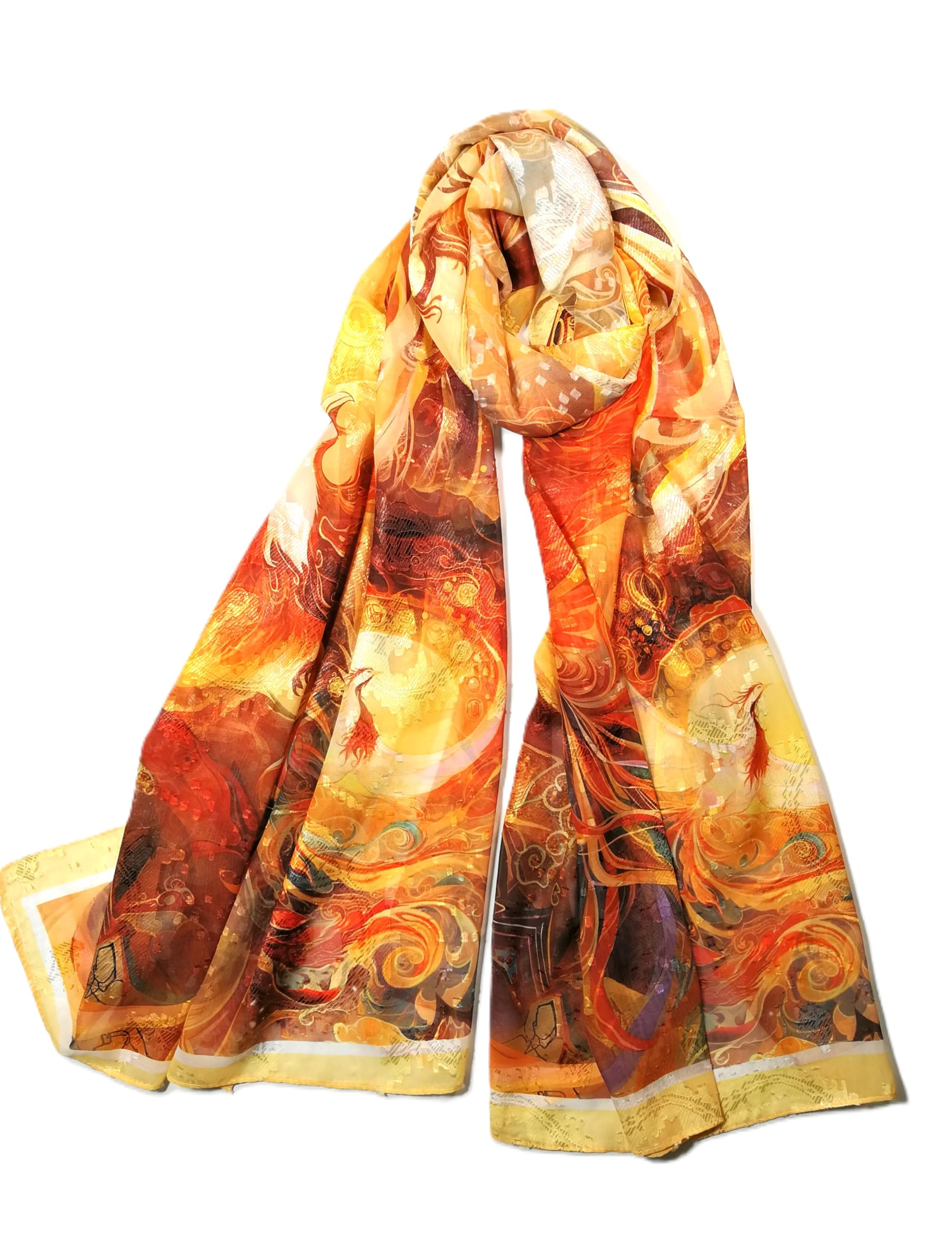 Shanlin Elegant Semi-Transparent Jacquard Scarf – Soft Lightweight Wrap for Formal Events, 70x180cm
