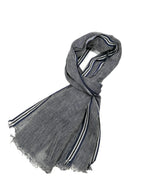 Shanlin Unisex 100% Linen Scarves for Men and Women (Plaid & Stripes)