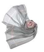 Shanlin 100% Mulberry Silk Chiffon Floral Long Scarf for Travel, Office, Wedding & Daily Wear 180 x 65 cm