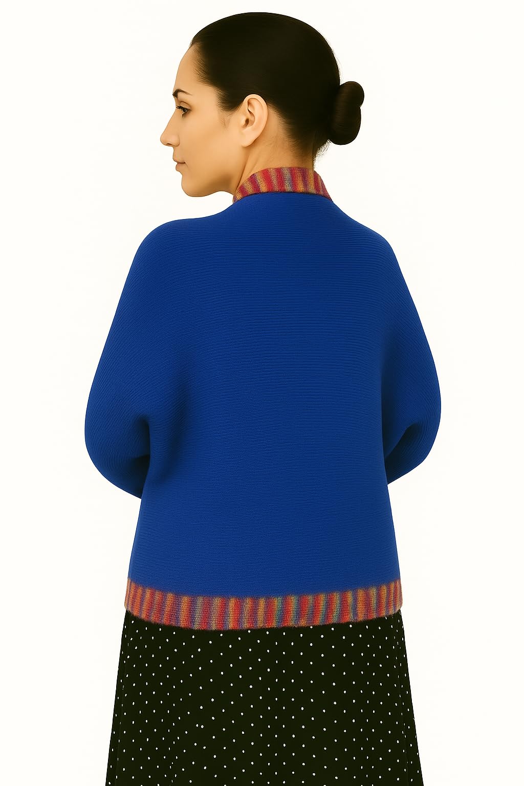 Shanlin Versatile Rainbow Hem Knit Cocoon Cardigan Sweater Shawl
