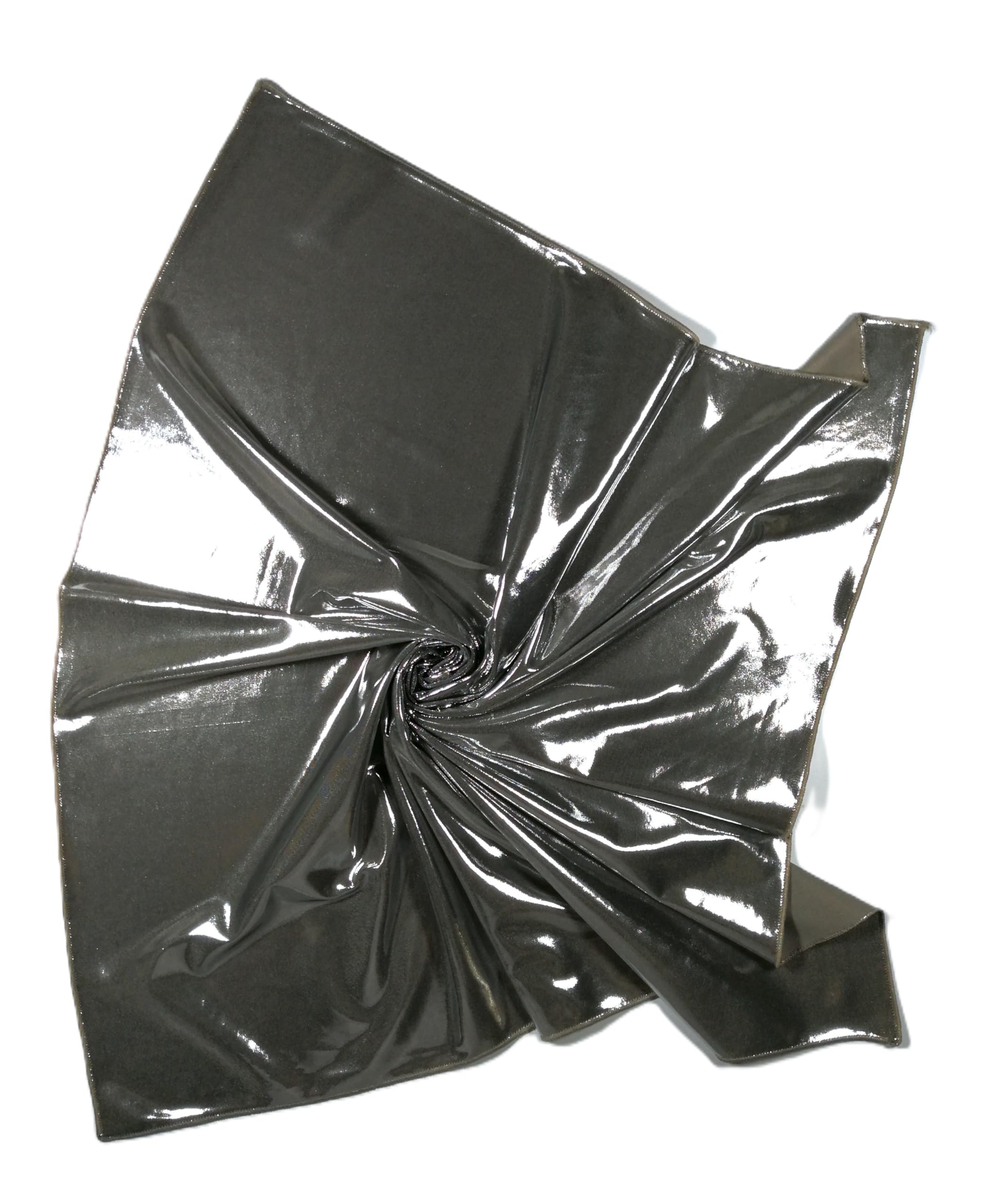 Shanlin Metallic Headscarf Futuristic Galaxy-Inspired Wrap Y2K Bandana Hip Hop Square Scarf for Women & Men