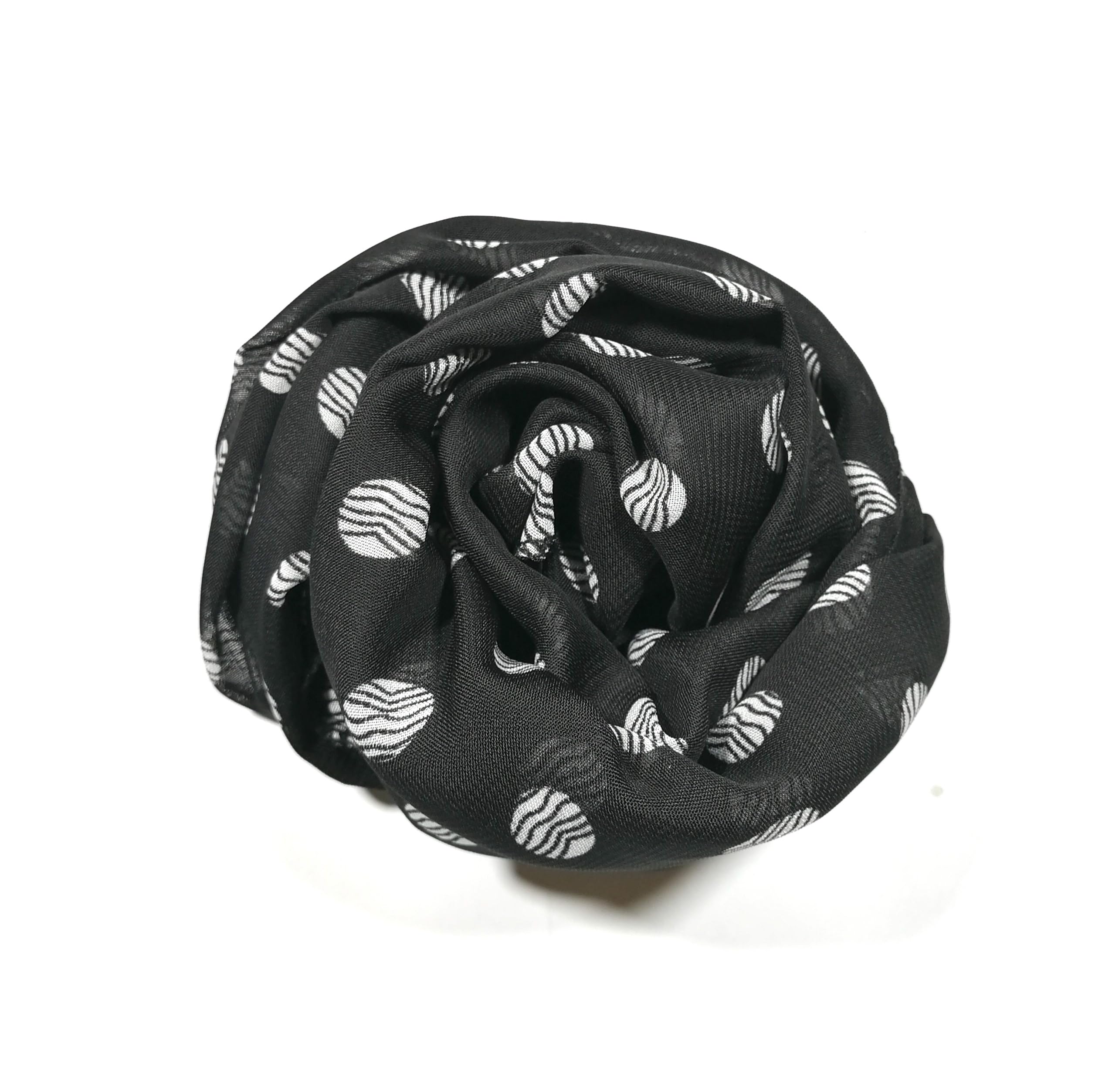 Shanlin Vintage Polka Dot Chiffon Skinny Scarf – Lightweight Retro Long Ribbon for Neck, Hair, Hat