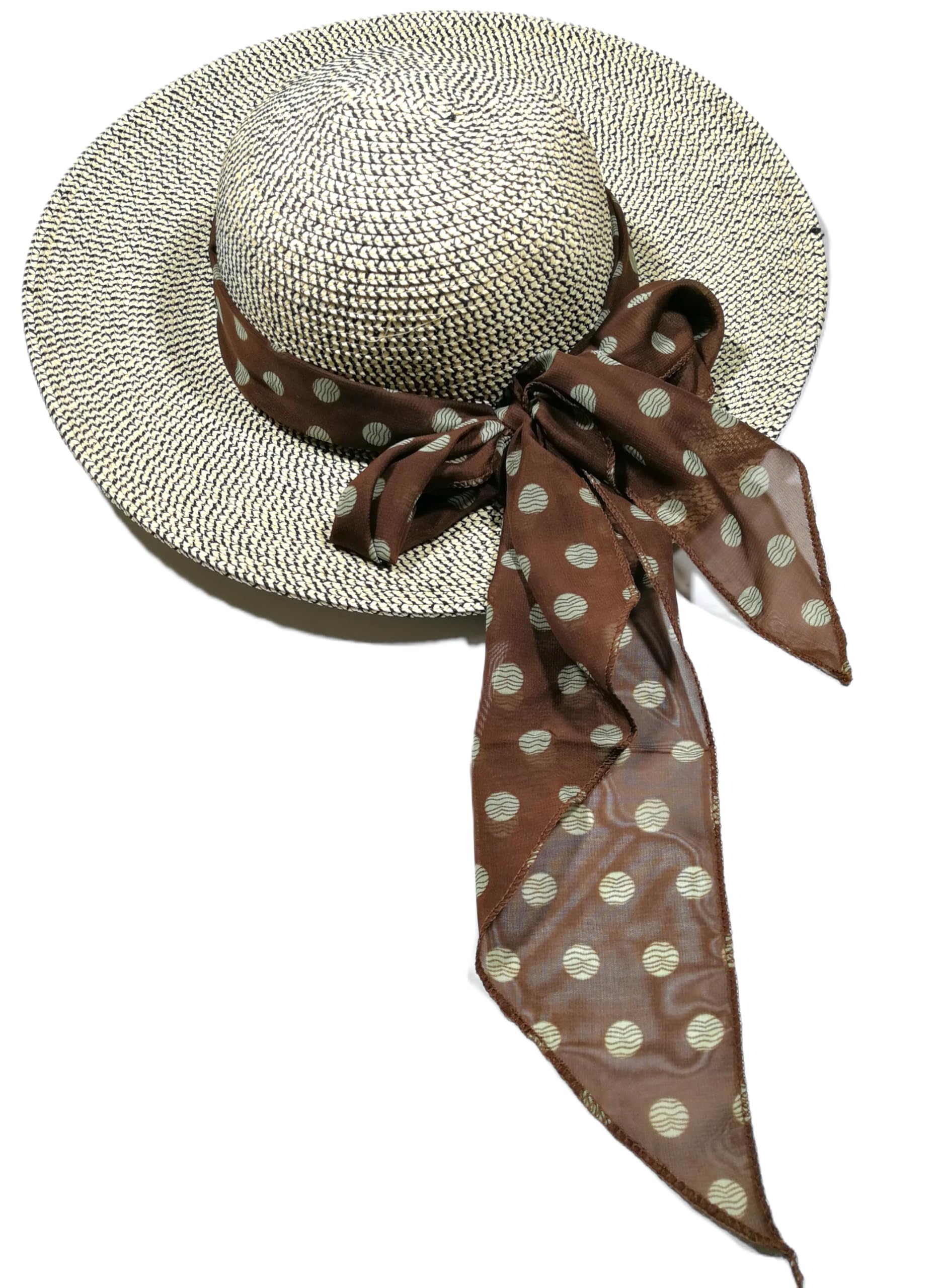 Shanlin Vintage Polka Dot Chiffon Skinny Scarf – Lightweight Retro Long Ribbon for Neck, Hair, Hat