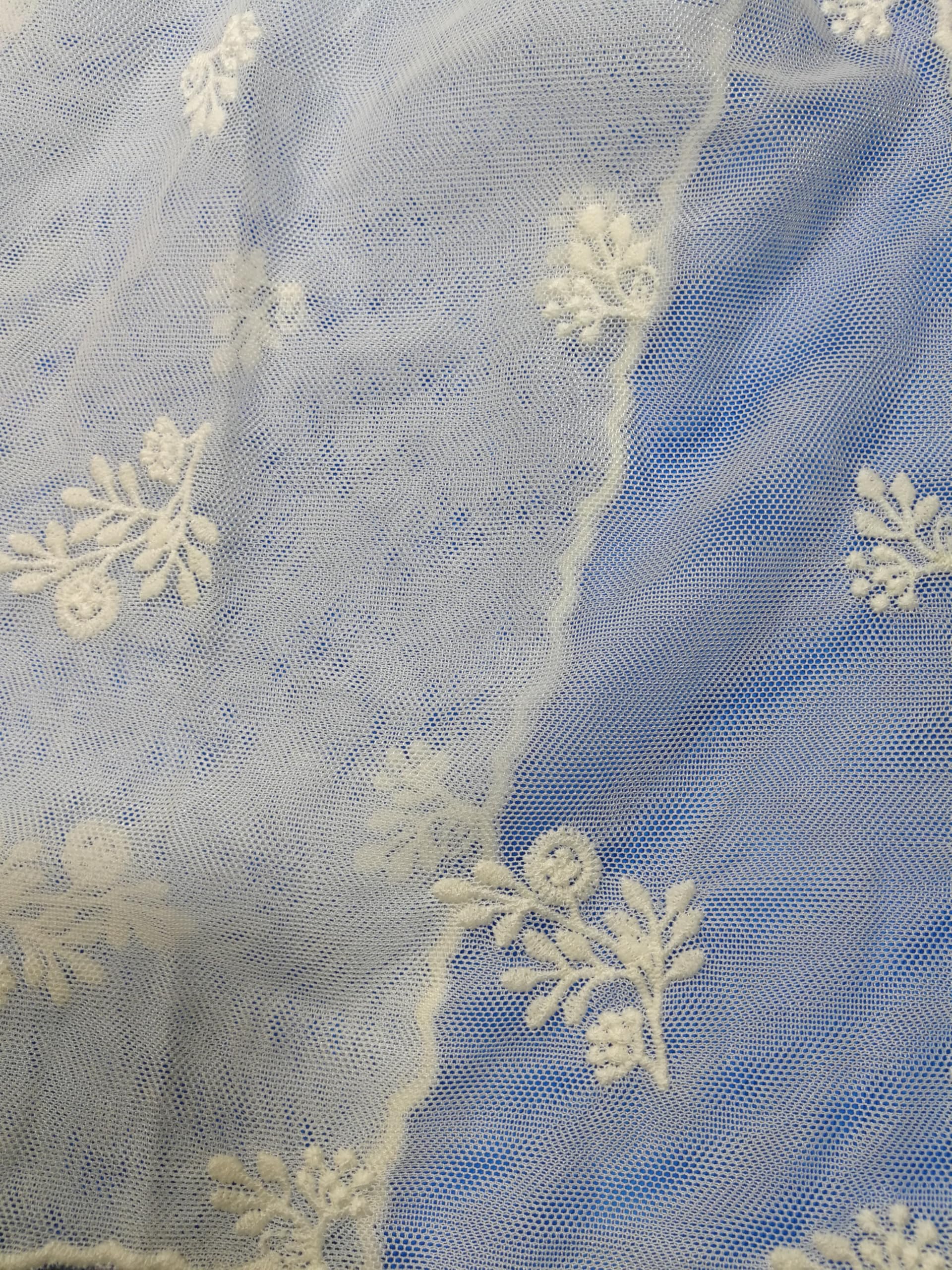 Shanlin Delicate Floral Embroidered Mesh Lace Scarf for Women