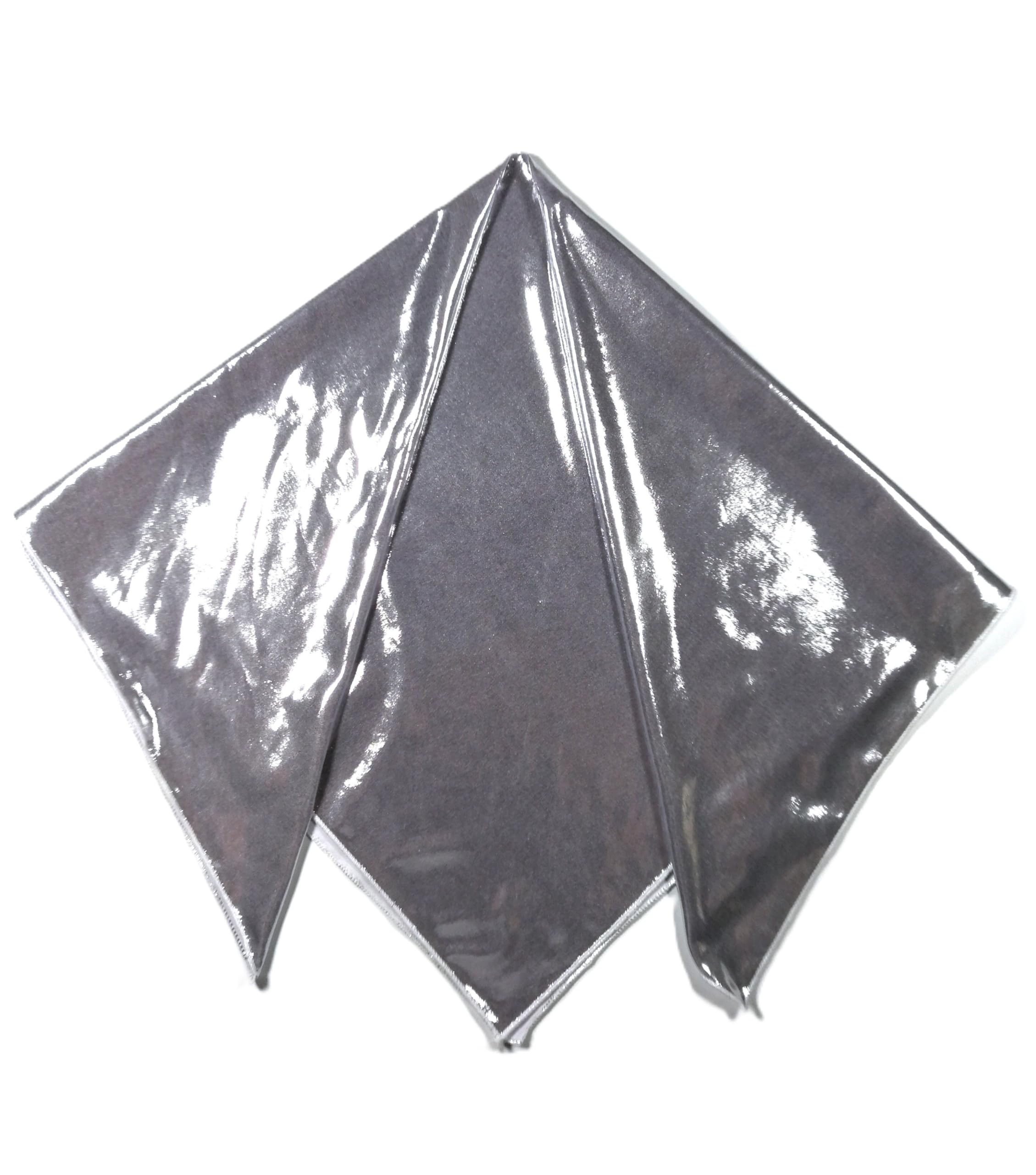 Shanlin Metallic Headscarf Futuristic Galaxy-Inspired Wrap Y2K Bandana Hip Hop Square Scarf for Women & Men